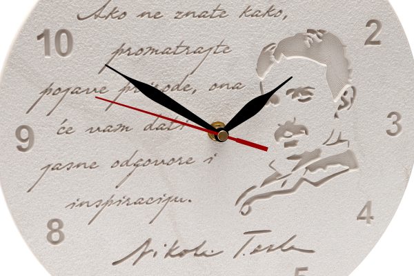 Nikola Tesla Wall Clock – Natural Appearanance (CRO version)