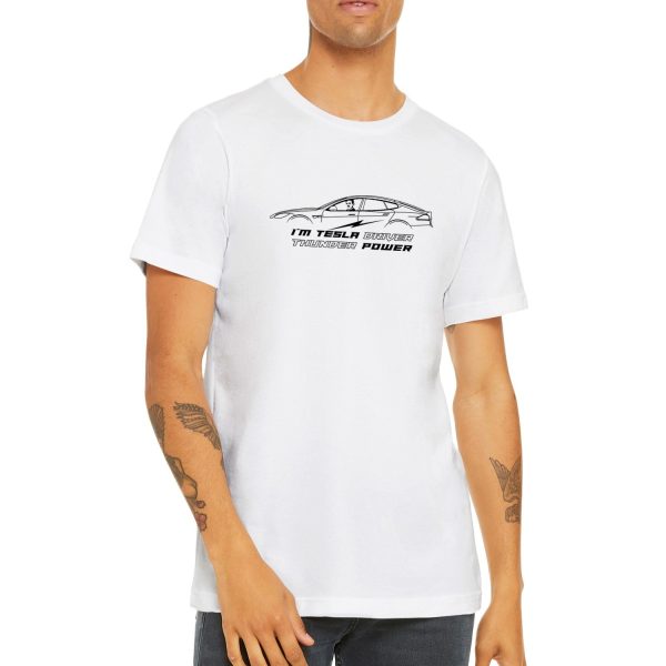 White Tesla T-shirt