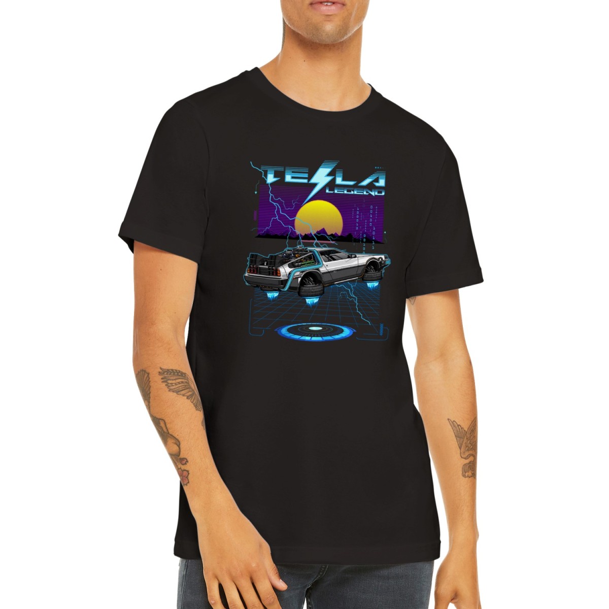 Tesla Motors 100% Cotton Graphic T-Shirt – Black, Short Sleeve, Men's Sizes S- XL